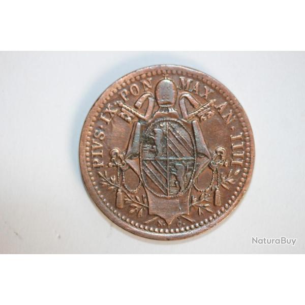 Monnaie Mezzo Baiocco 1849 VATICAN ET �TATS PONTIFICAUX