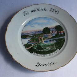 Assiette de tir militaire 1930 Genève porcelaine Langenthal