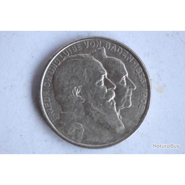 Monnaie argent 5 mark Friedrich I 1906 Allemagne