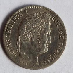 Monnaie argent 1/4 Franc Louis Philippe 1840 D France