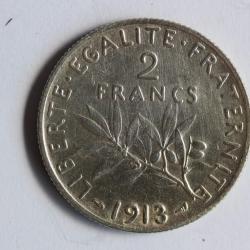 Monnaie argent 2 Francs 1913 semeuse SUP  France