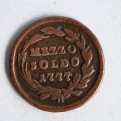Monnaie 1/2 Soldo Lombardie Italie 1777