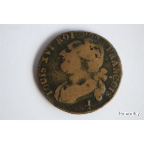 Monnaie Louis XVI 12 deniers 1792 I (point dessous)