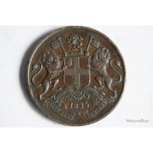 Monnaie One Quarter Anna 1835 East India Company Inde