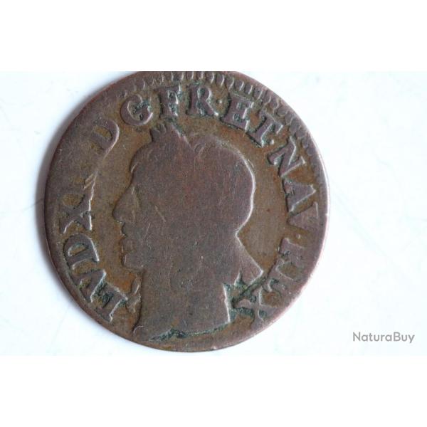 Monnaie Louis XIII Double Tournois Warin 1643