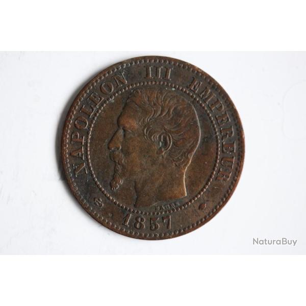 Monnaie 2 centimes Napol�on III t�te nue 1857 MA