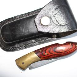 Couteau Léopard + étui cuir