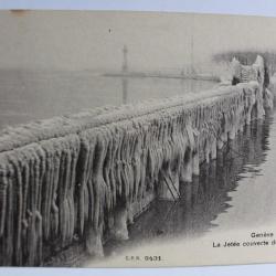 Carte postale Suisse Genève La jetée couverte de glace