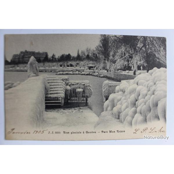 Carte postale Suisse Gen�ve Bise glaciale Parc Mon Repos