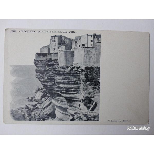 CPA France - Corse - Bonifacio La falaise La ville