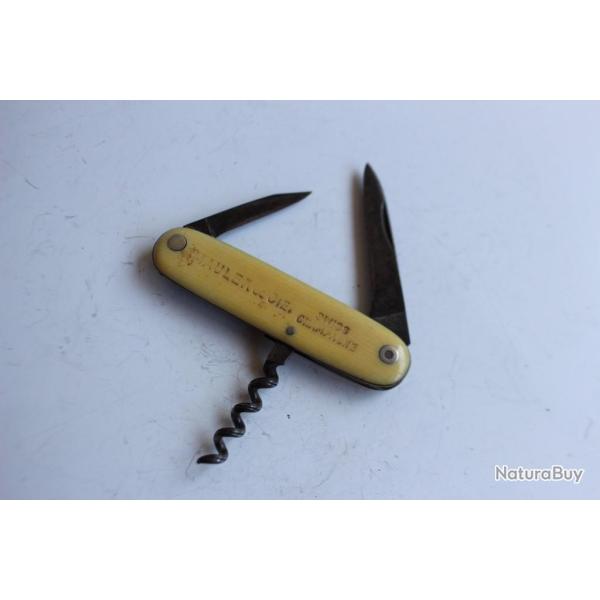 Couteaux de poche publicitaire Champagne MAULER & Cie Swiss