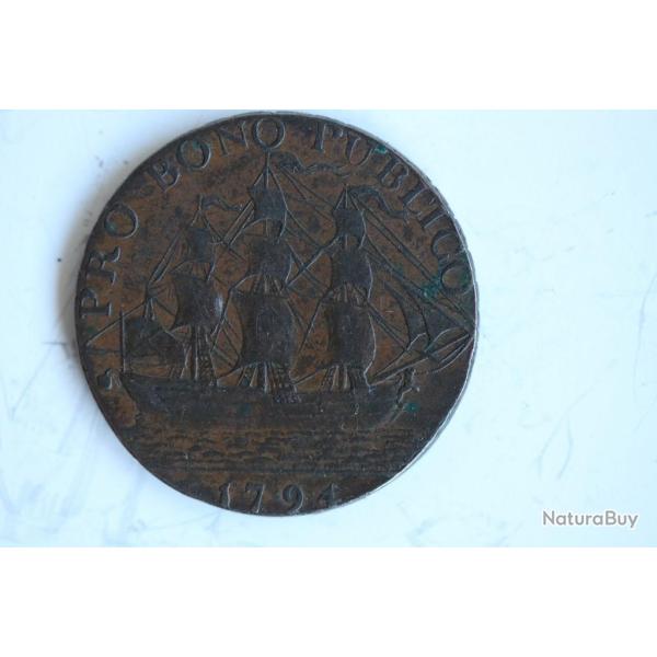 Jeton halfpenny 1794 Warwickshire, Birmingham Pro Bono Publico