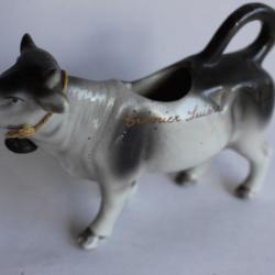 Pot a crème porcelaine souvenir Cremier Suisse vache