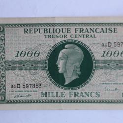 Billet 1000 Francs Marianne type 1945 chiffres maigres France SPL
