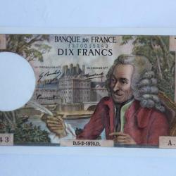Billet 10 Francs Voltaire type 1963 France 05-02-1970 Neuf