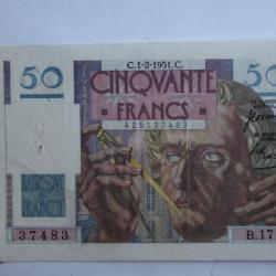 Billet 50 Francs Le Verrier type 1946 France 01-02-1951