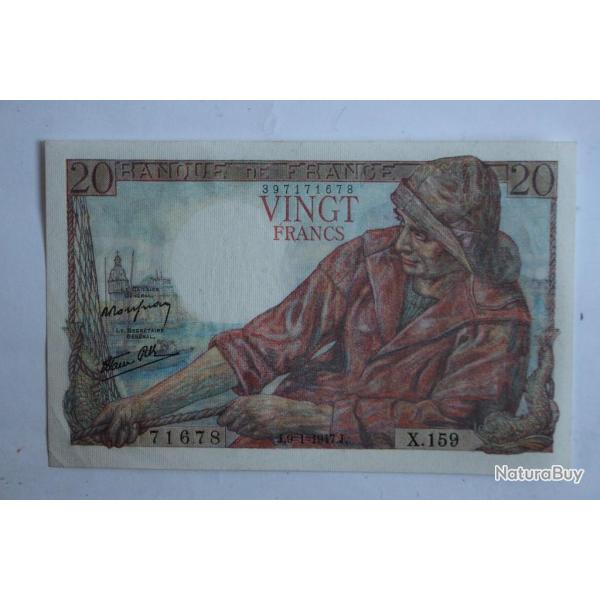 Billet 20 Francs p�cheur type 1942 France 09-01-1947
