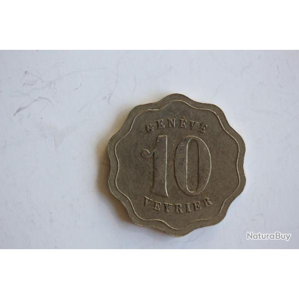 Jeton 10 centimes Cie des Tramways  Gen�ve - Veyrier 1900