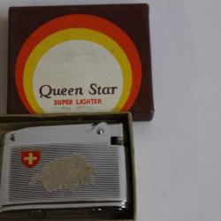 Briquet Essence QUEEN STAR  carte Suisse  Objets du fumeur