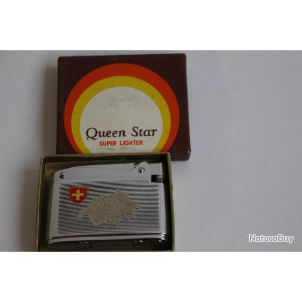 Briquet Essence QUEEN STAR  carte Suisse  Objets du fumeur