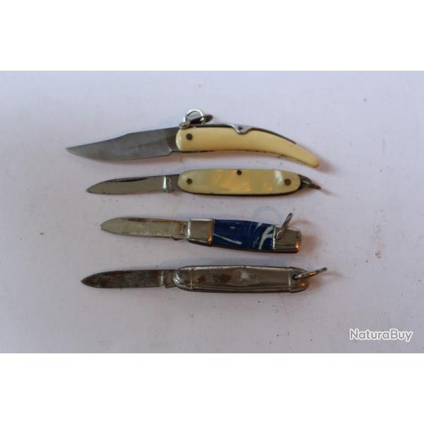 Quatre mini couteaux pliants