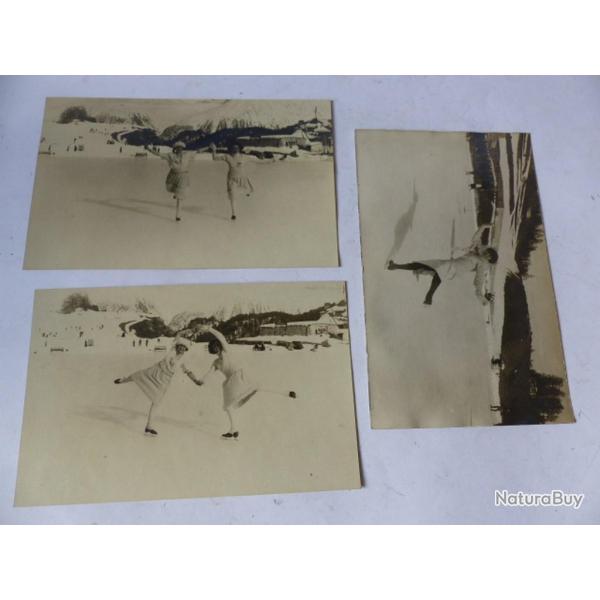 CPA patinage Saint-Moritz  Les Filles de la neige