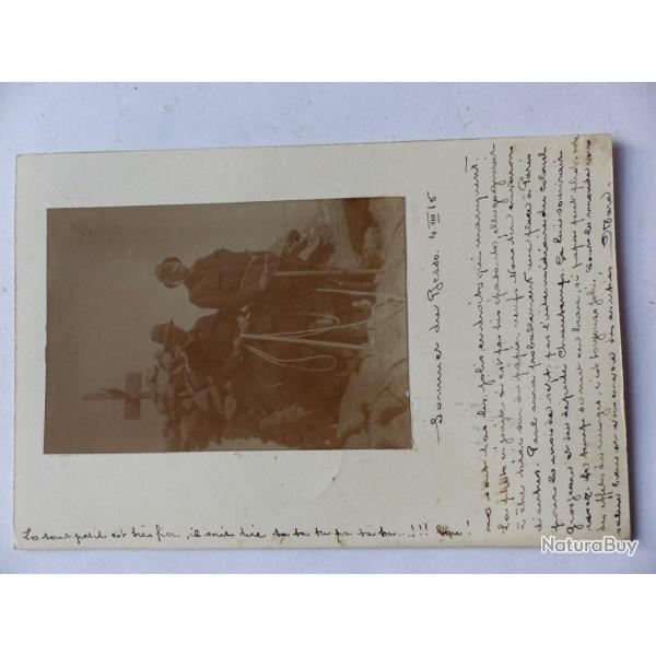 CPA photo Alpiniste au sommet du Besso Suisse 1916