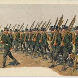 CPA militaire illustr&eacute;e - Militaria