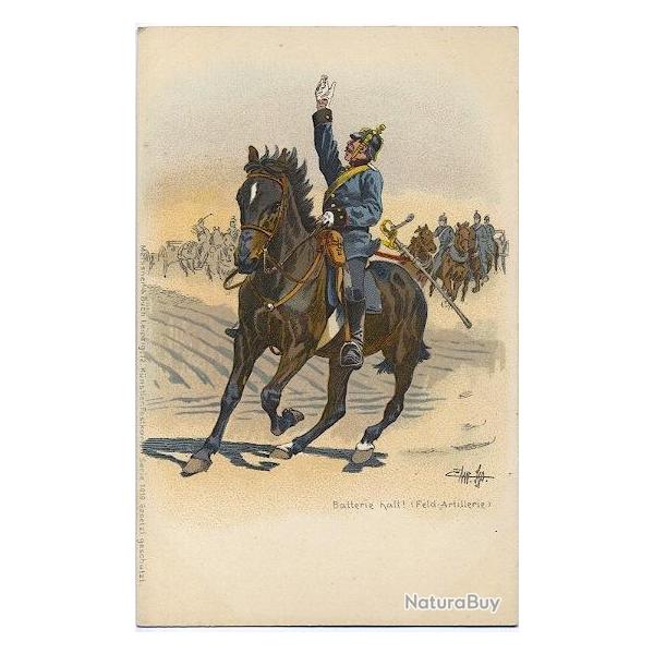 CPA militaire illustr�e - Militaria - Batterie Halt