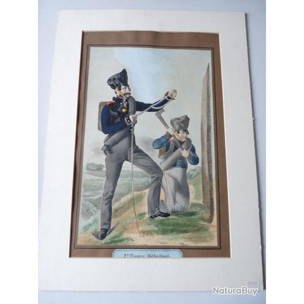 Lithographie originale Pionier militaria