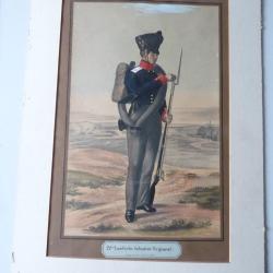 Lithographie originale Infanterie militaria