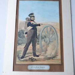 Lithographie originale Artillerie militaria