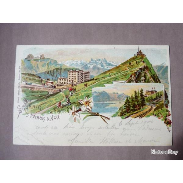 CPA Souvenir des Rochers de Naye