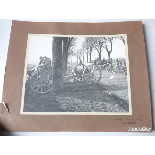 Photographie guerre Front de Lorraine convoi d'artillerie