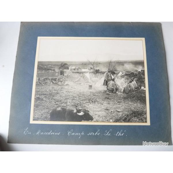 Photographie guerre en Macedoine camp Serbe militaria