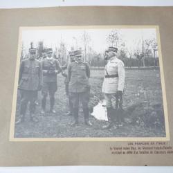 Photographie guerre General PIAZ,FAYOLLE ,DUCH&Ecirc;NE Chasseurs Alpins