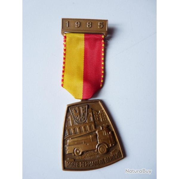 Insigne Pompier Poste Permanent Gen�ve 1985