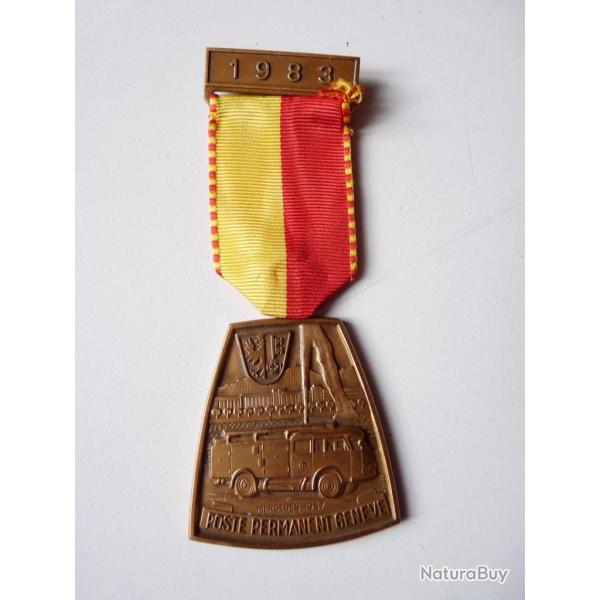 Insigne Pompier Poste Permanent Gen�ve 1983