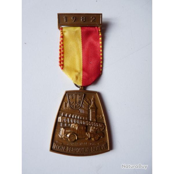 Insigne Pompier Poste Permanent Gen�ve 1982