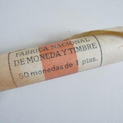 Rouleau de 50 pièces de monnaies 1 pesetas 1986
