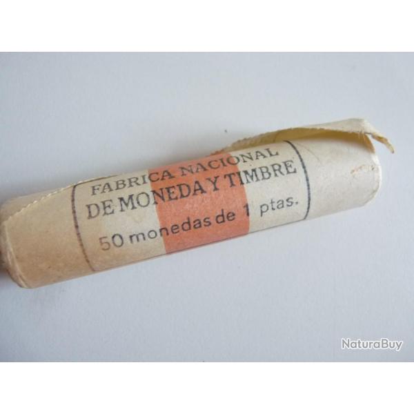 Rouleau de 50 pi�ces de monnaies 1 pesetas 1986