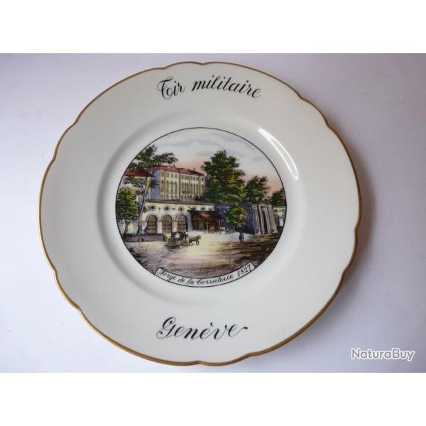 Assiette tir militaire  Forge de la corratrie  Gen�ve 1932 militaria