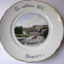 Assiette tir militaire  Porte neuve à Genève  1931 militaria
