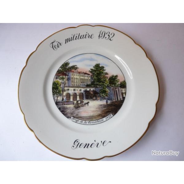 Assiette tir militaire  Forge de la corraterie  Gen�ve 1932 militaria