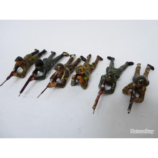 Six soldats en composition DURSO Militaire Jouet Militaria