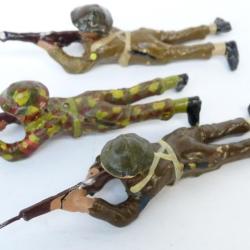 Soldat Militaire tireur couché DURSO (x3) jouets militaria