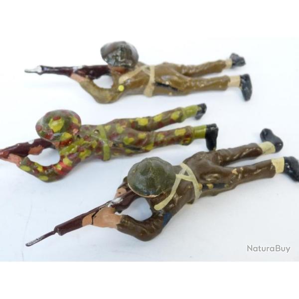 Soldat Militaire tireur couch� DURSO (x3) jouets militaria