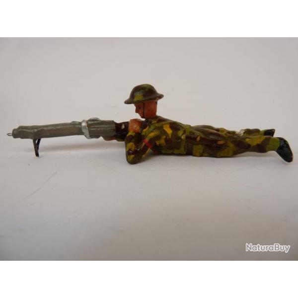 Soldat Militaire tireur couch� Fusil Mitrailleur DURSO Jouet Militaria