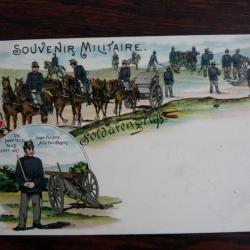 CPA Suisse Militaria Souvenir Militaire Soldatengruss 1901 Carte Postale