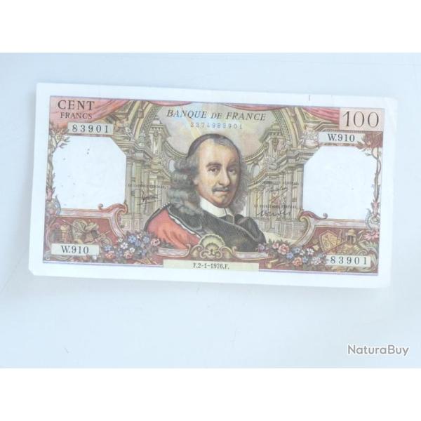Billet 100 Francs CORNEILLE F.2-1-1976.F. W.910 83901